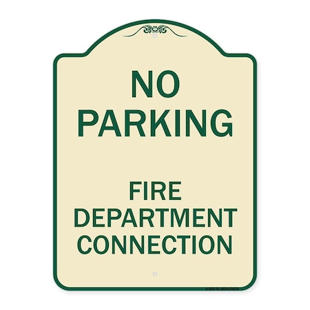 Signmission No Parking No Parking Fire Department Connection Heavy-Gauge Aluminum Sign, 24" x 18", TG-1824-23670 A-DES-TG-1824-23670